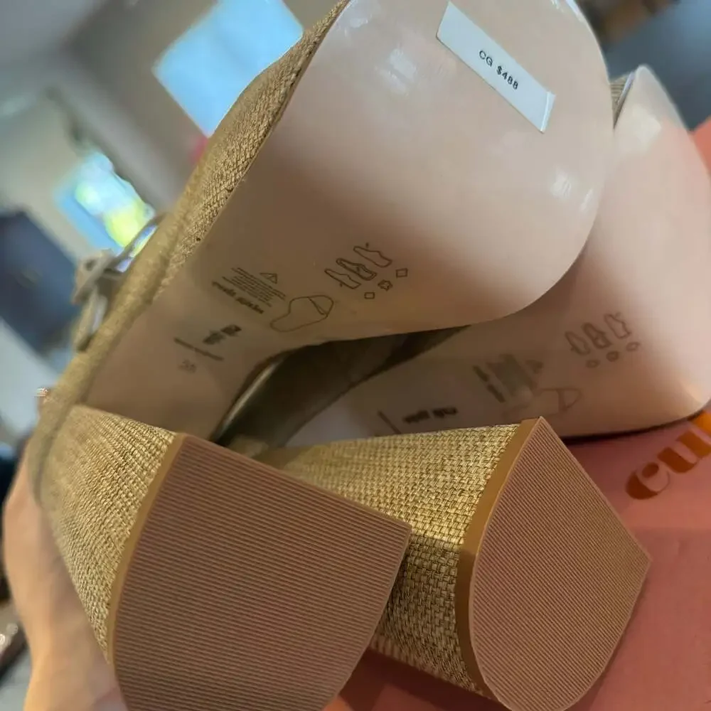 Cult Gaia Angelou Mary Jane Platform Pump natural color Nude brand new size 5 - Picture 9 of 12